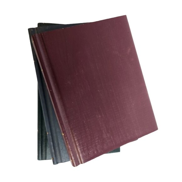 Miniature Book Set - Red Blue & Green Covers Primitive Decor, Rustic Country Acc - Picture 2 of 8